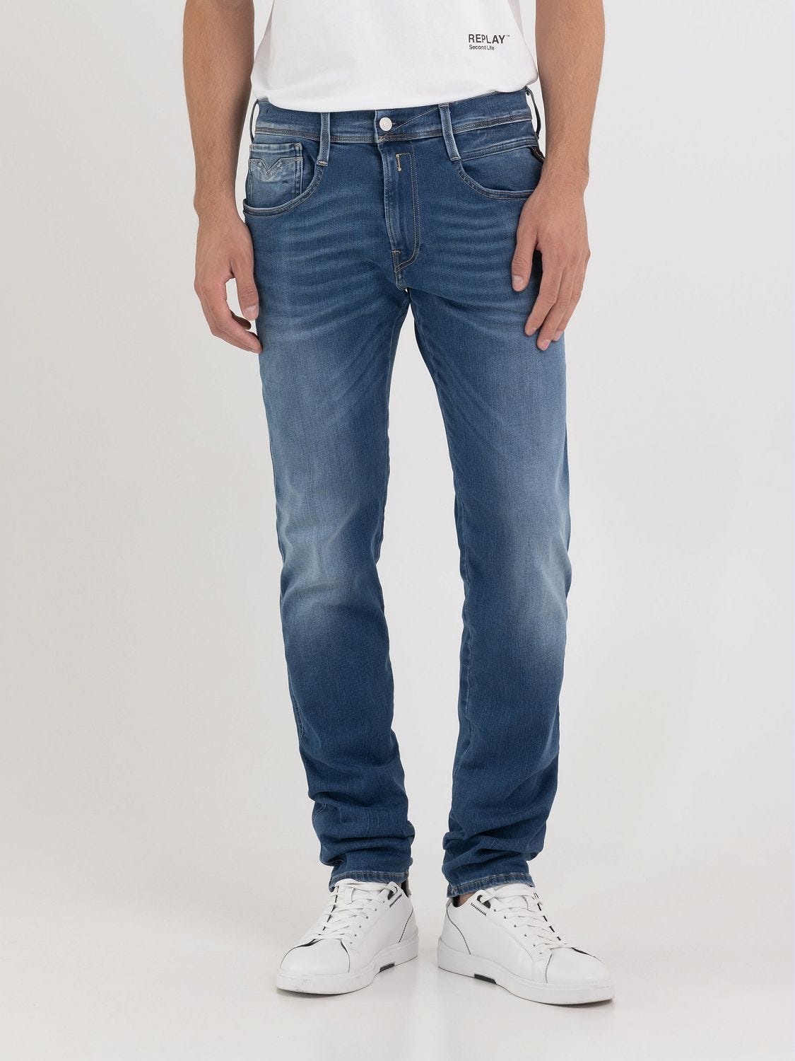 Slim fit anbass jeans Medium blue | Replay Jeans