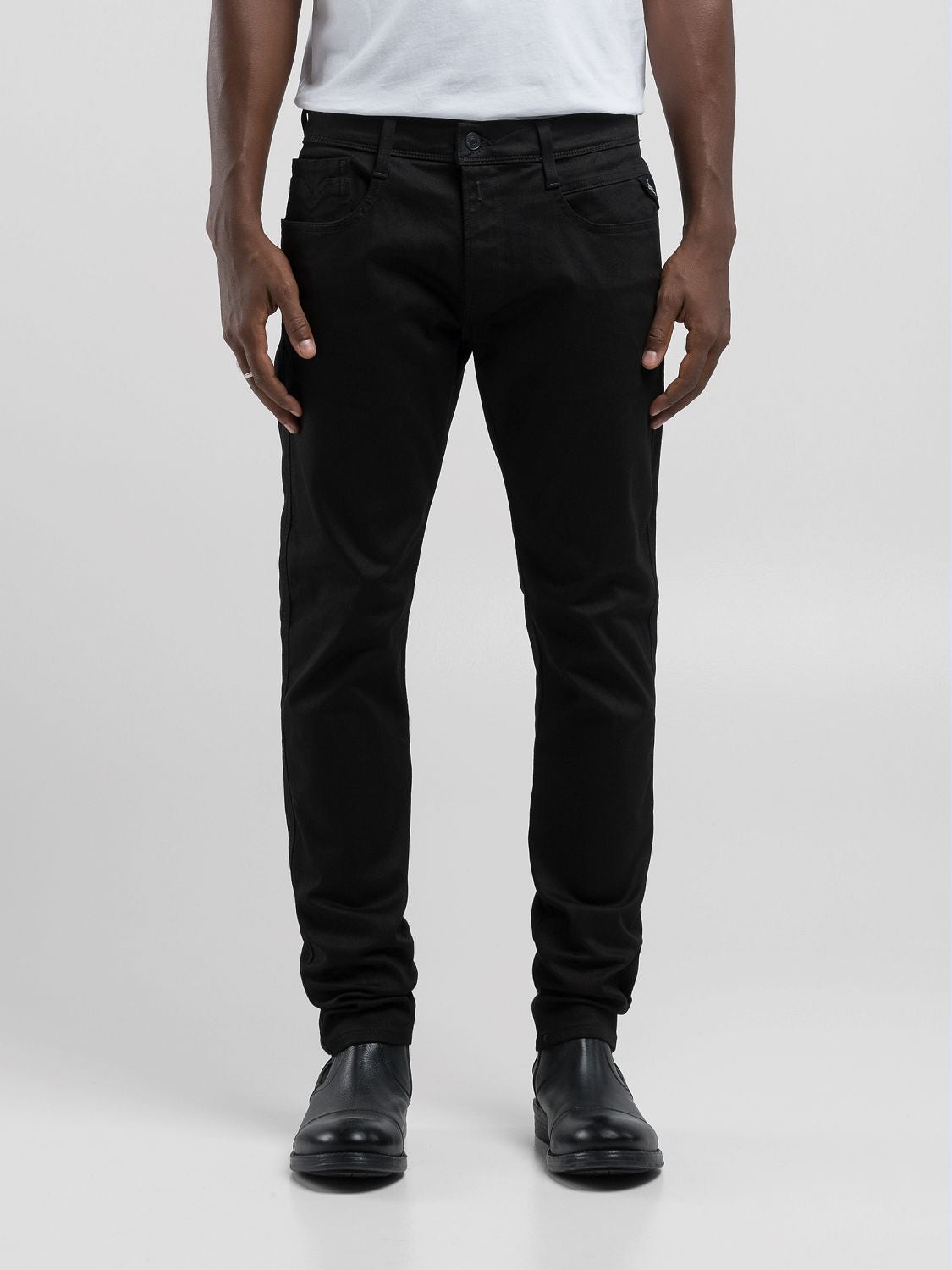 REPLAY ANBASS SLIM-FIT JEANS M914Y .000.661 FB1 BLACK 3