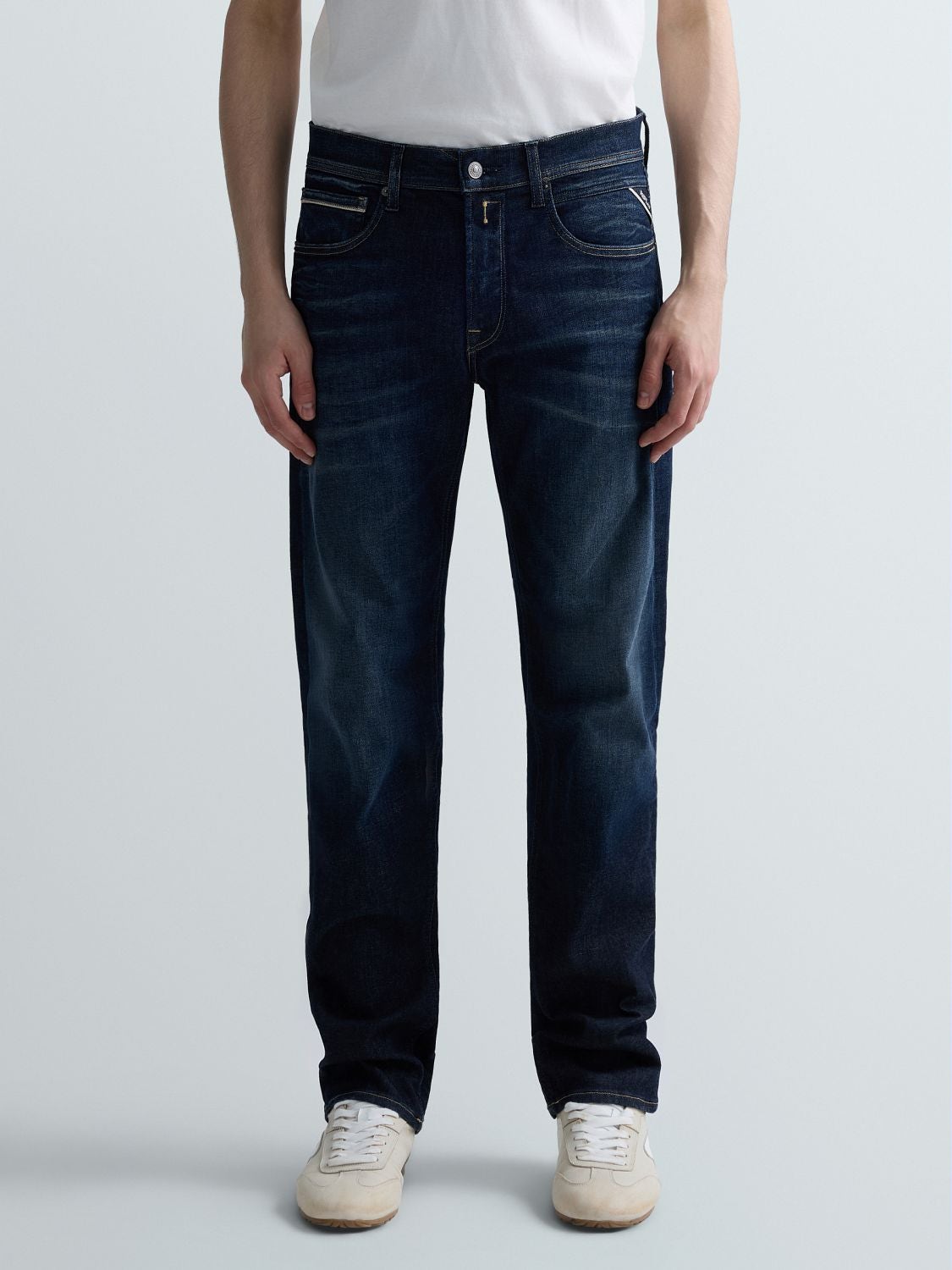 REPLAY GROVER STRAIGHT-FIT JEANS MA972Z.000.661 730 DARK BLUE 2