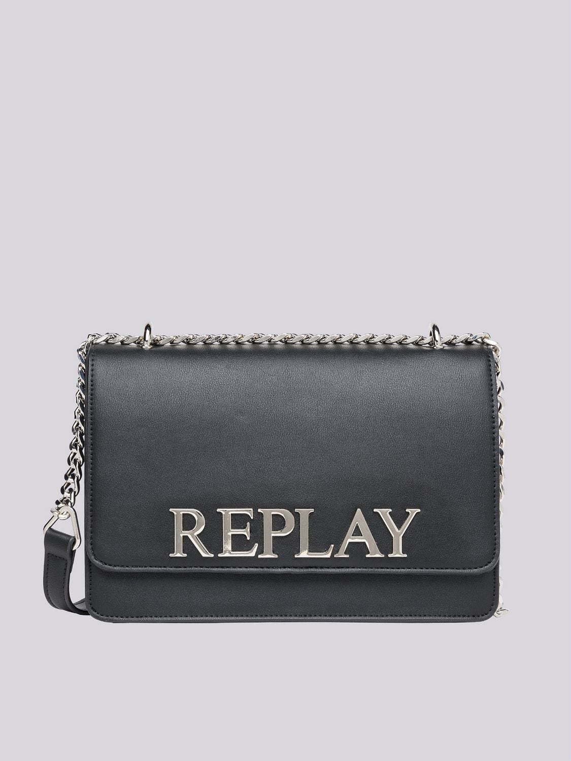 REPLAY Flap crossbody bag in solid colours FW3000.001.A0362B BLACK 1