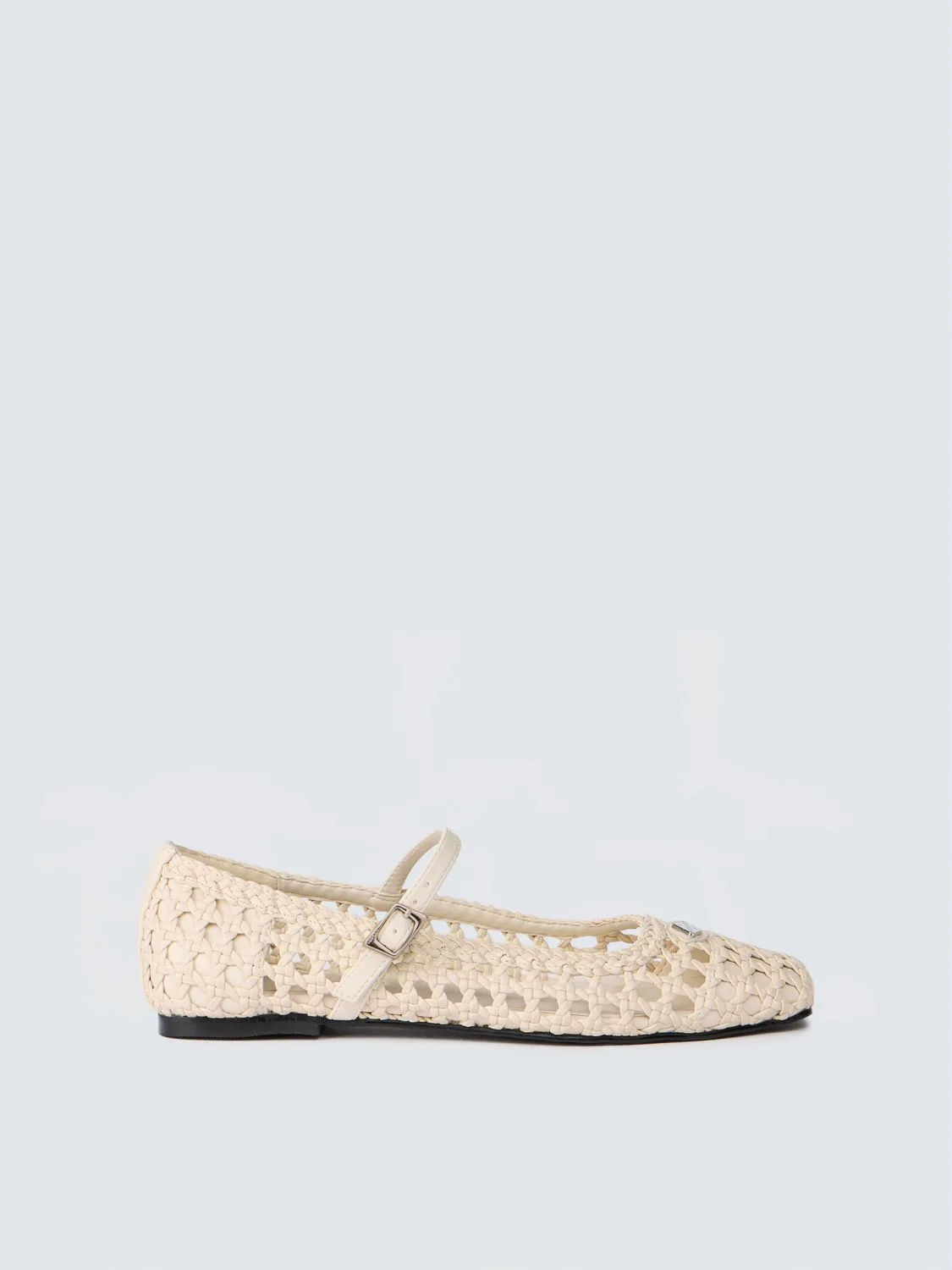 REPLAY SABINE CLASS BALLET FLATS WITH WOVEN DETAILING GWB23 .000.C0025S WHITE 1