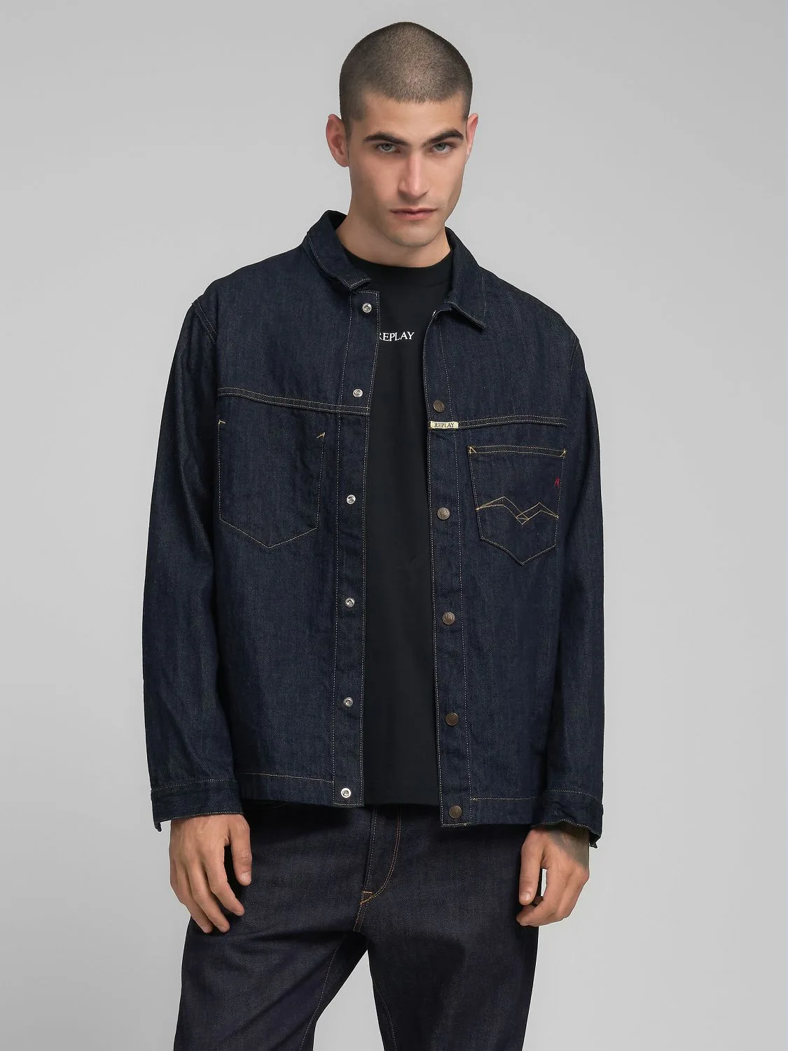 REPLAY 9ZERO1 DARK DENIM JACKET MY8Z1 .000.800 07A DARK BLUE 4
