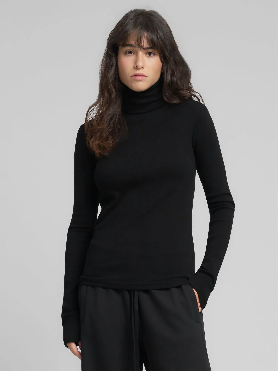 REPLAY LONG-SLEEVED T-SHIRT WITH HIGH NECK W3445 .000.23970 BLACK 2