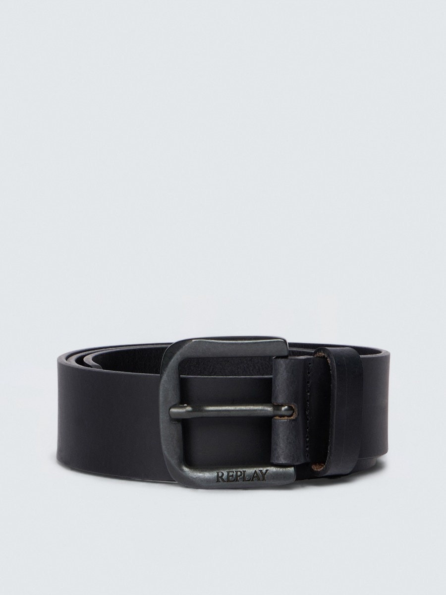 REPLAY BELT WITH LOGO BUCKLE AM2453.000.A3008A BLACK 1