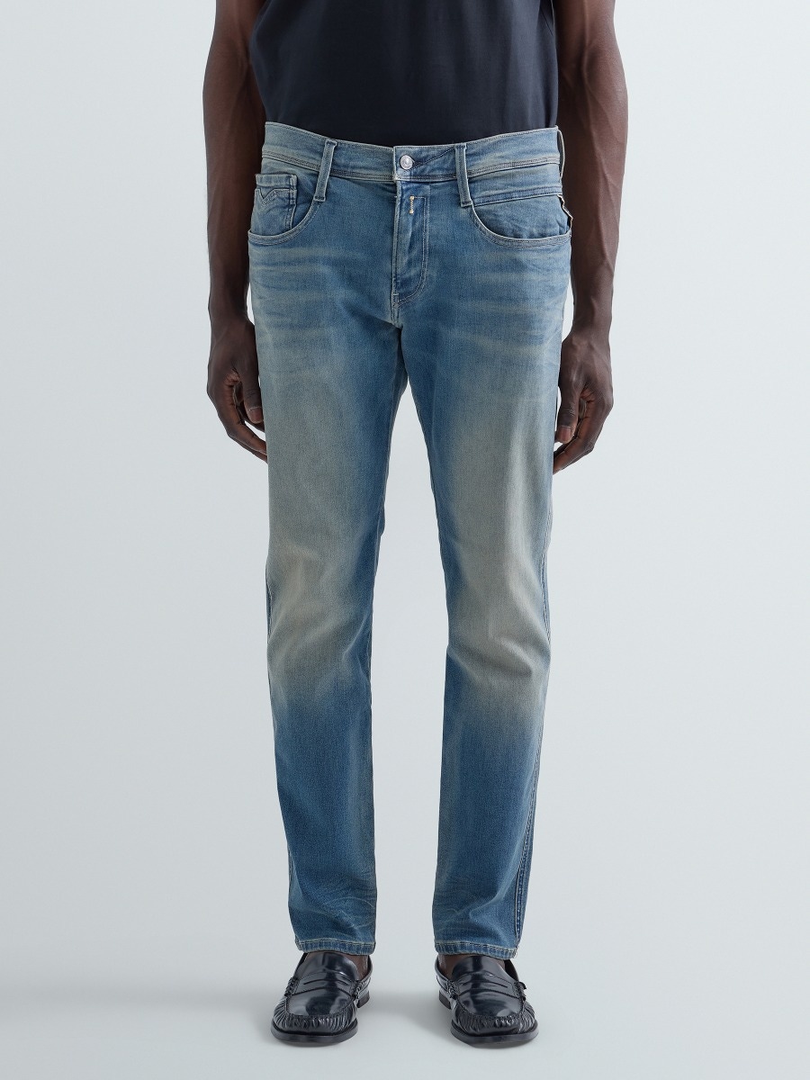 REPLAY ANBASS SLIM-FIT JEANS M914E .000.661 523 MEDIUM BLUE 2
