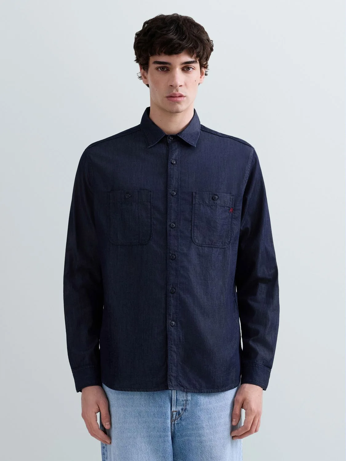 REPLAY RELAXED-FIT DENIM SHIRT M4150 .000.792 07A DARK BLUE 2