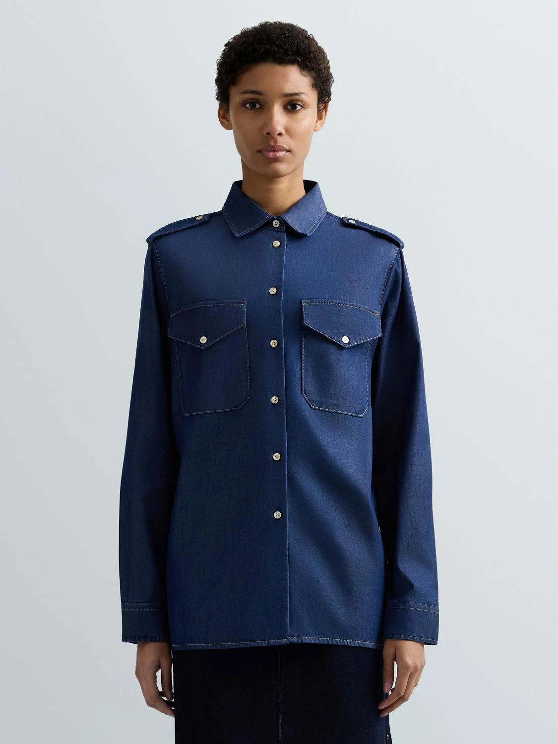 REPLAY COMFORT-FIT DENIM SHIRT W2381 .000.242 07 DARK BLUE 2