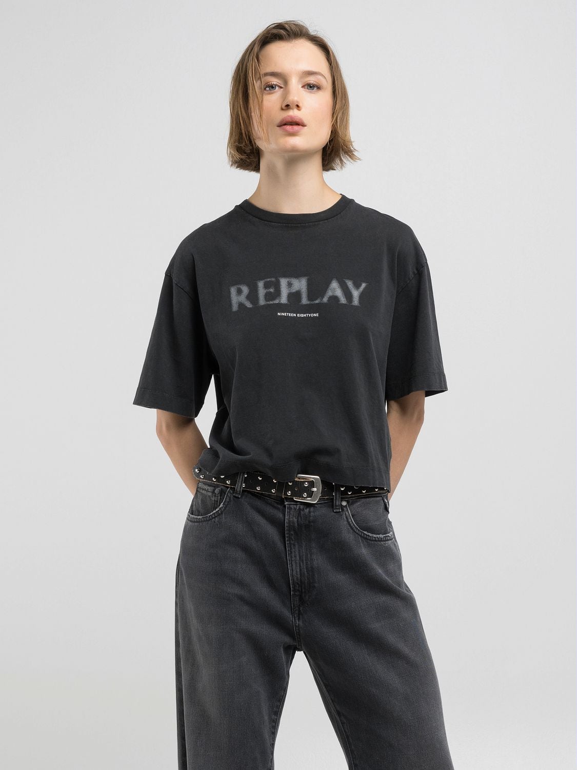 Cropped t-shirt with logo Blackboard | Replay Jeans