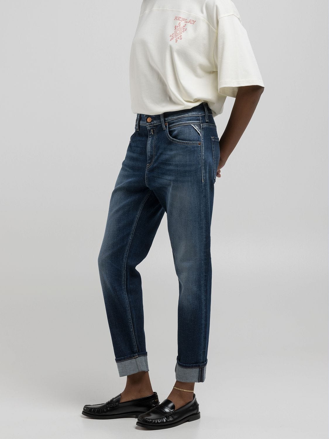 Keida balloon-fit jeans Dark blue | Replay Jeans