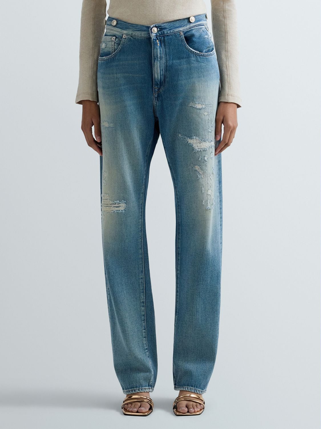 REPLAY HALIA RELAXED STRAIGHT-FIT JEANS WA546 .000.940197R LIGHT BLUE 2