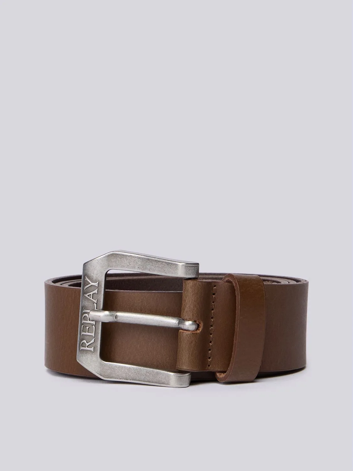 REPLAY CINTURA IN PELLE CON FIBBIA LOGATA AM2417.000.A3008A DK BROWN WOOD 1