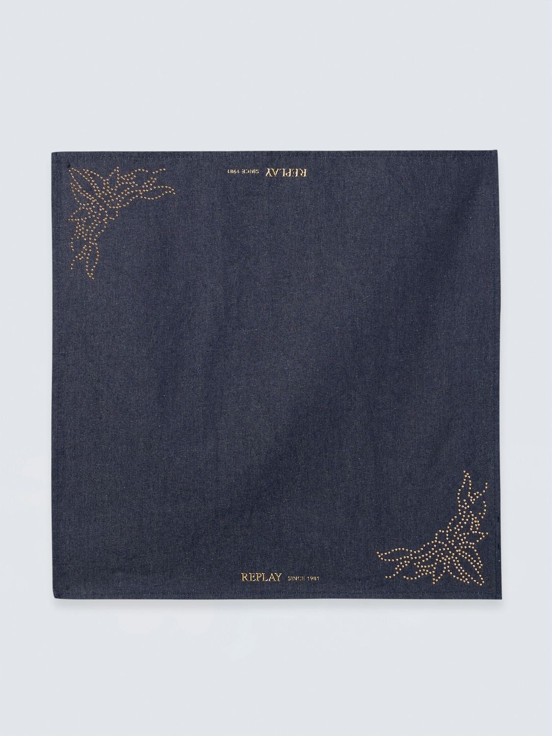 REPLAY DENIM SCARF WITH MICRO STUDS AW00AZ.000.A7243T INDIGO OVERDYED INDIGO 1