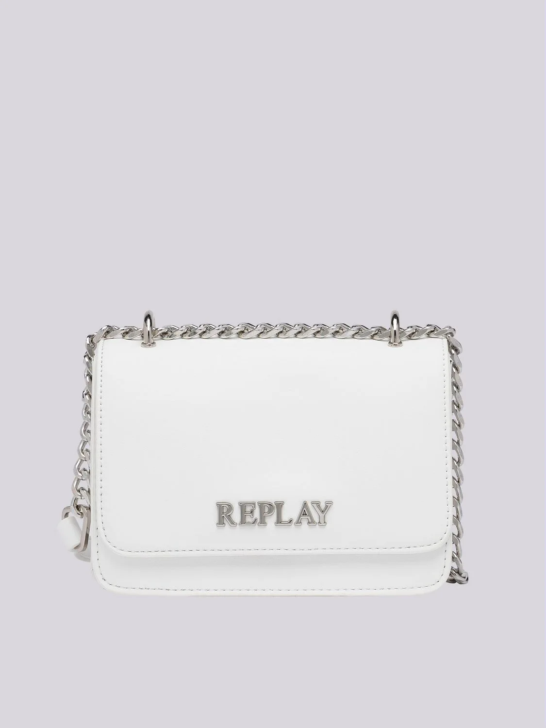 REPLAY BORSA A TRACOLLA CON CATENA FW3001.001.A0362B OPTICAL WHITE 1