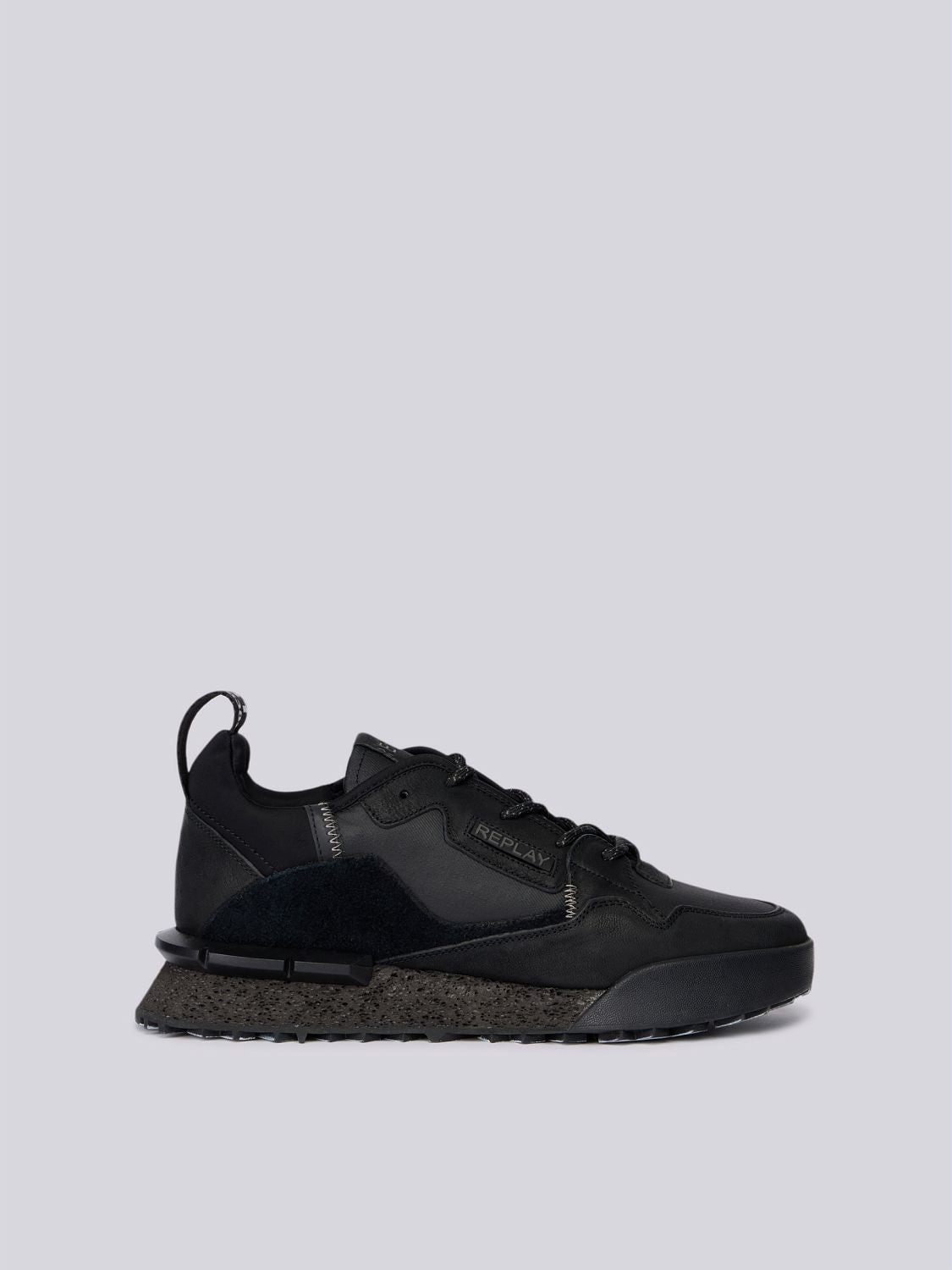 REPLAY SNEAKERS IN PELLE E SUEDE FIELD MELT GMS1P .000.C0045L BLACK 1