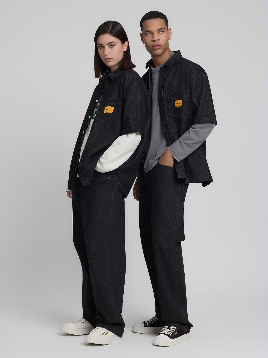 REPLAY PITMAN JEANS BAGGY FIT AGENDER REPLAY INC. KU1001.000.D936001 BLACK DELAVÉ 1