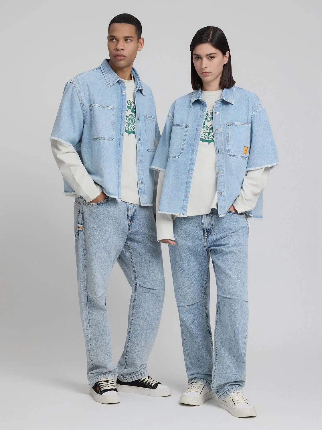 REPLAY CROPPY DUTY SHIRT IN DENIM CHIARO AGENDER REPLAY INC. KU4004.000.D944003 LIGHT BLUE 1