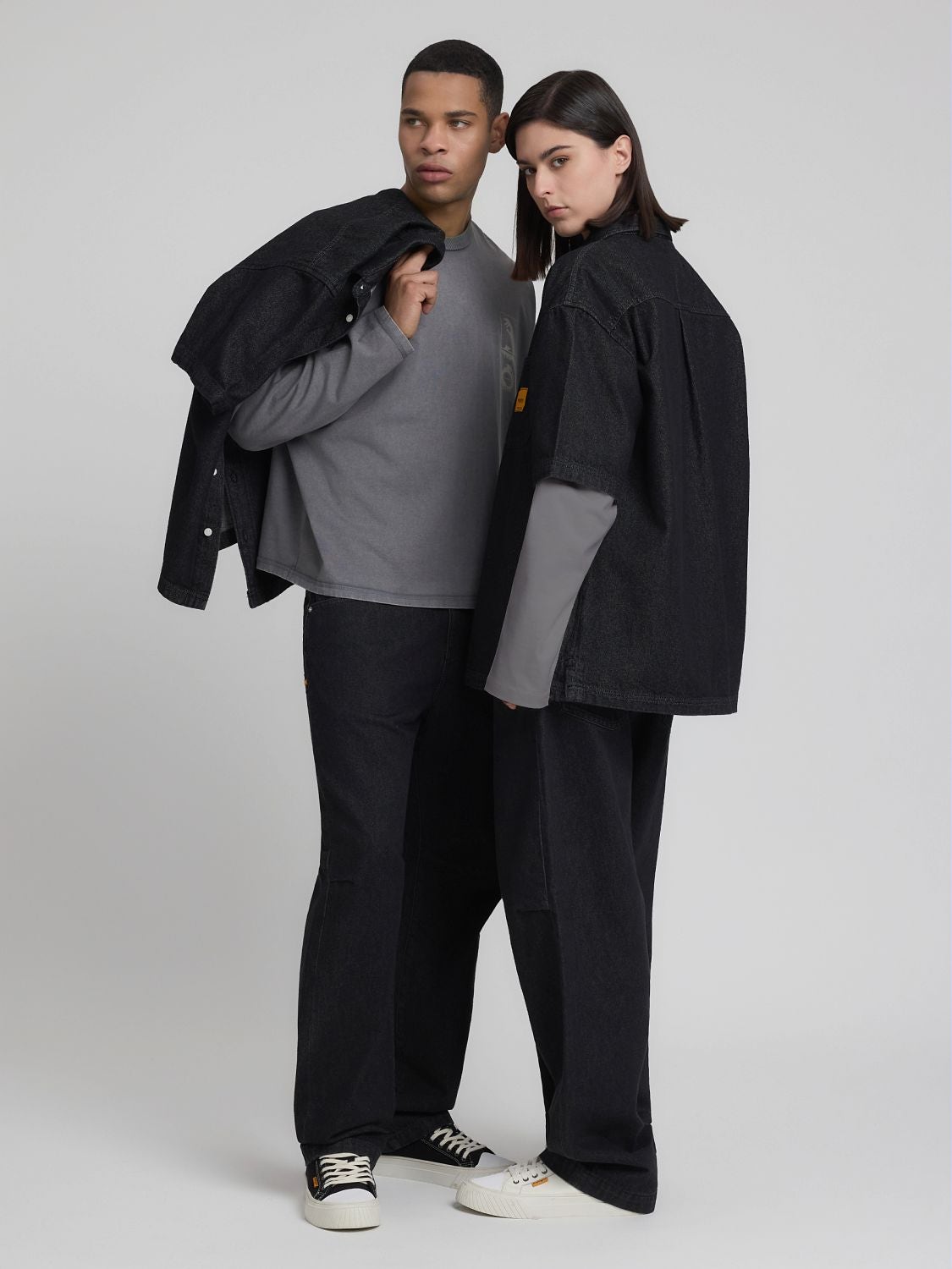 REPLAY HUMAN LONG SLEEVE T-SHIRT AGENDER REPLAY INC. KU6000.000.D23804N STONED GREY 1