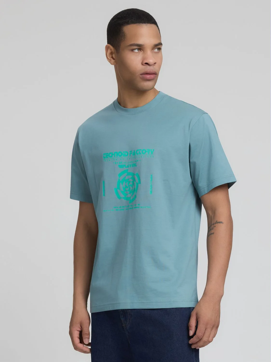REPLAY TRIP T-SHIRT AGENDER REPLAY INC. KU6012.000.D23608P HARDWARE AZURE 2
