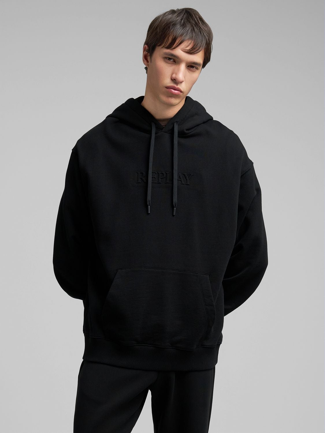 Felpa Replay Pantaloni Felpa Relaxed Fit Con Lettering Stone