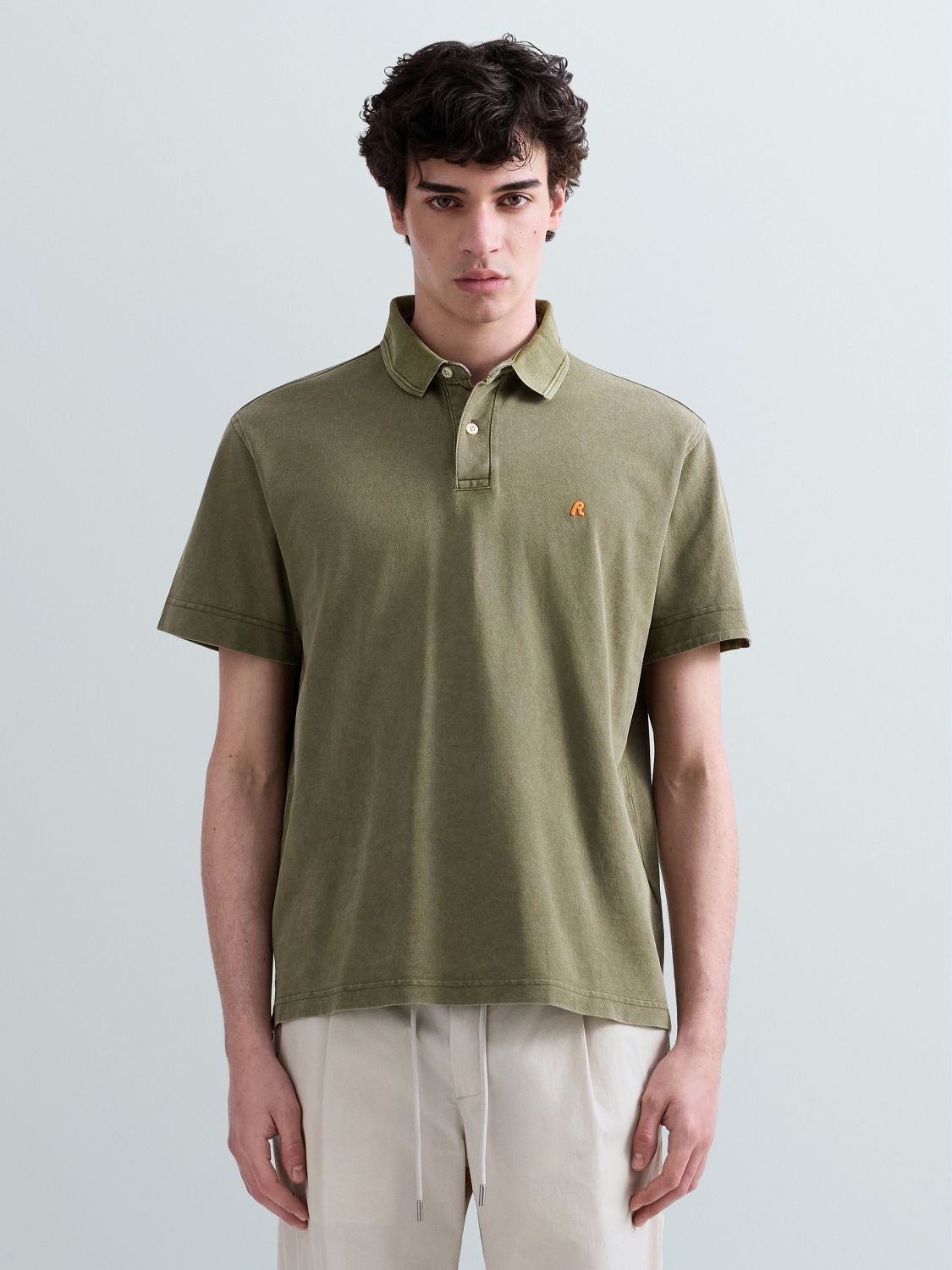 REPLAY POLO IN PIQUET DI COTONE CON RICAMO R M3431A.000.22696M MUD 2