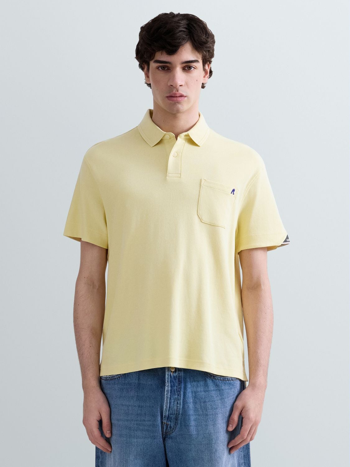 REPLAY POLO IN JERSEY CON TASCHINO E RICAMO R M3433 .000.24040 PALE YELLOW 2