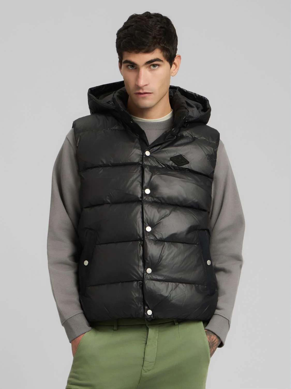REPLAY GILET IMBOTTITO CON CAPPUCCIO M8475 .000.85304S BLACK 2