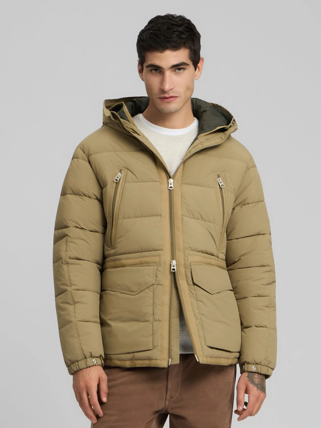 REPLAY GIUBBOTTO IN NYLON TASLAN RICICLATO M8482 .000.85324 LIGHT COFFEE 2