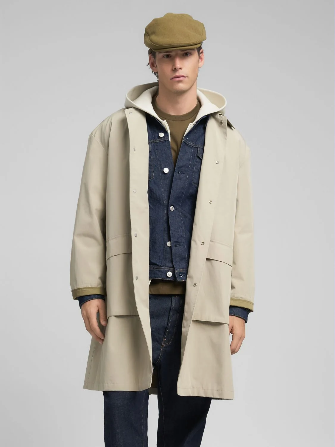 REPLAY LONG BELTED JACKET M8485 .000.85340 SAND 2