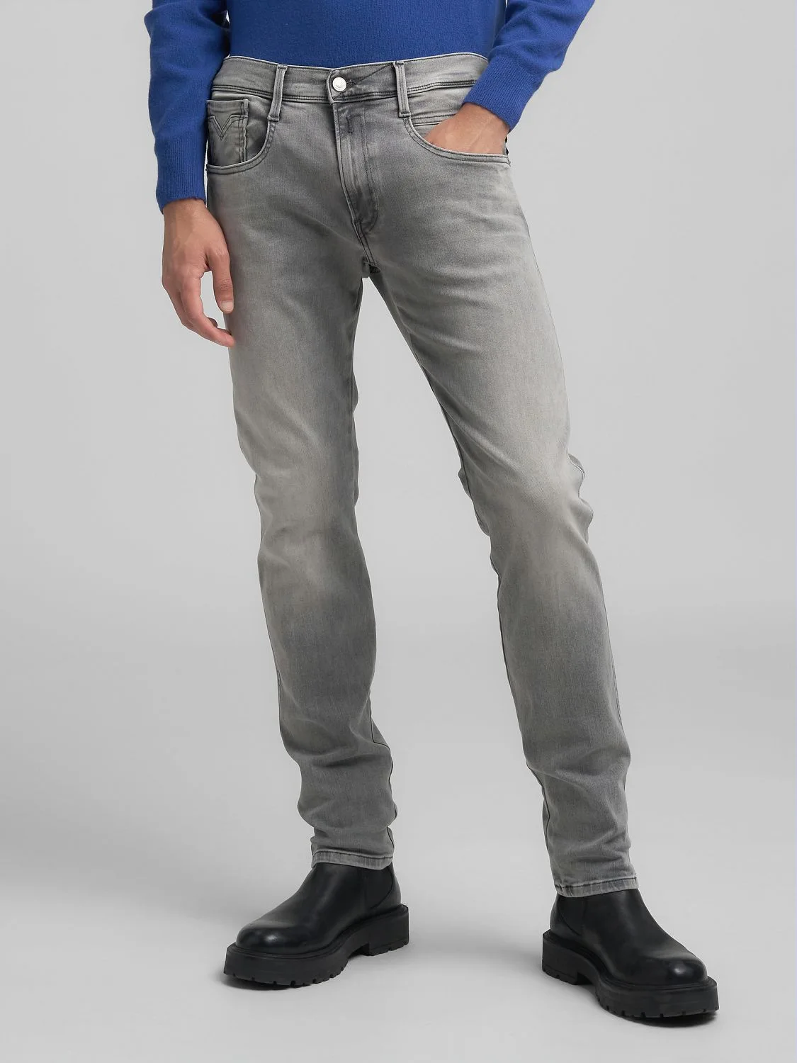 REPLAY JEANS SLIM FIT ANBASS M914E .000.661 07B MEDIUM GREY 2