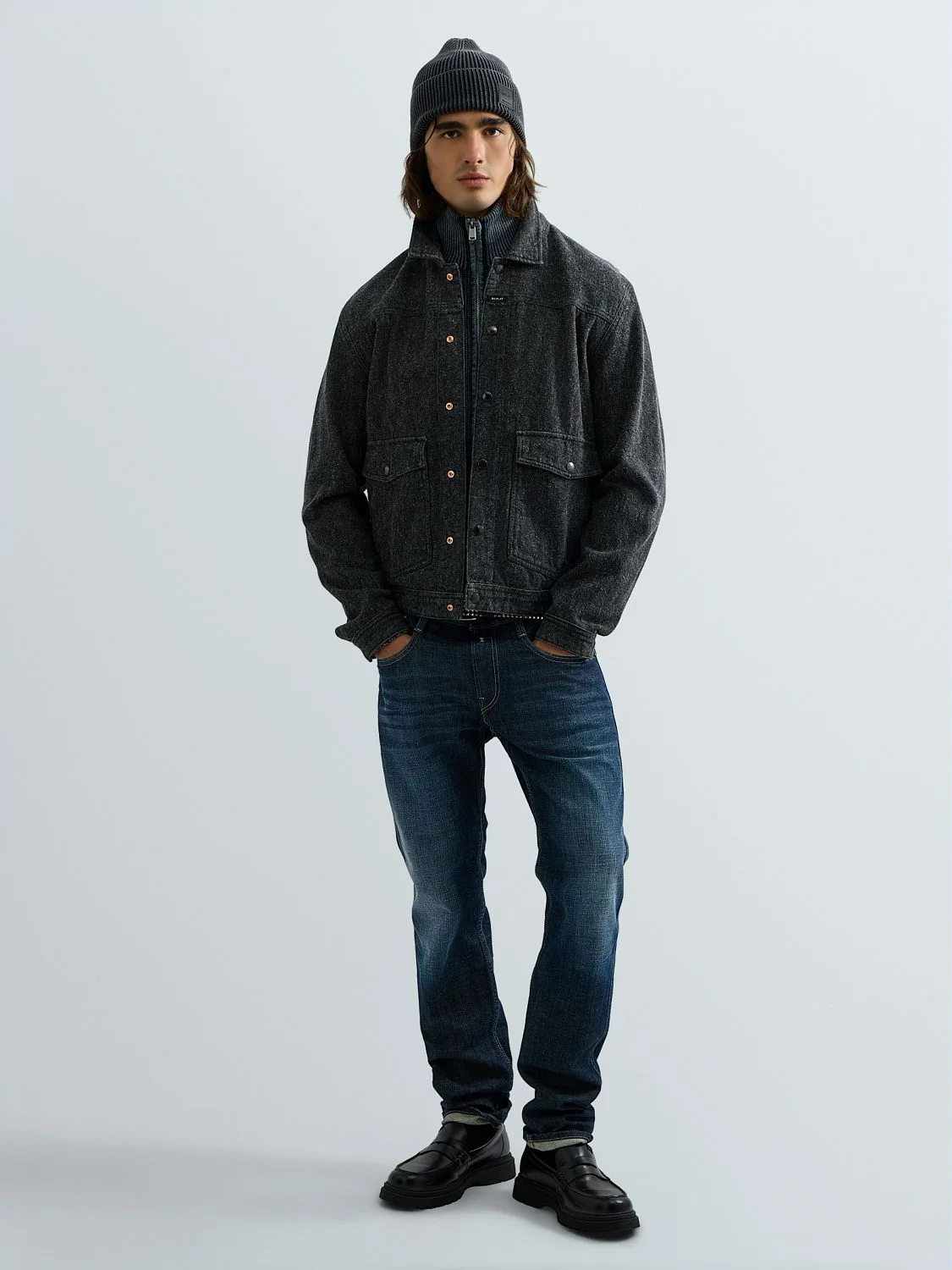 Giacca in denim mano lana Dark grey | Replay Jeans