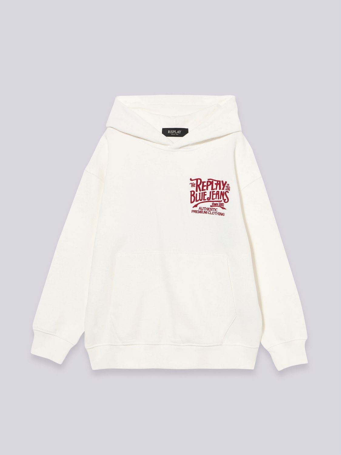 REPLAY HOODY WITH LETTERING SB2457.050.23410 CHALK 1