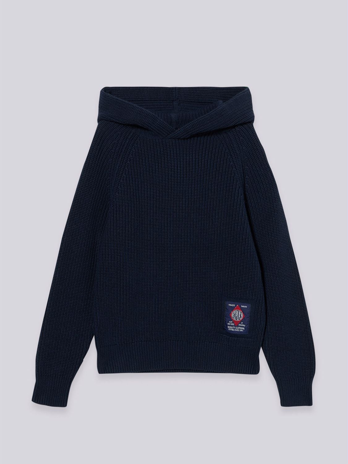 REPLAY CASHMERE-BLEND HOODED SWEATER SB5305.050.G23138 DARK BLUE 1