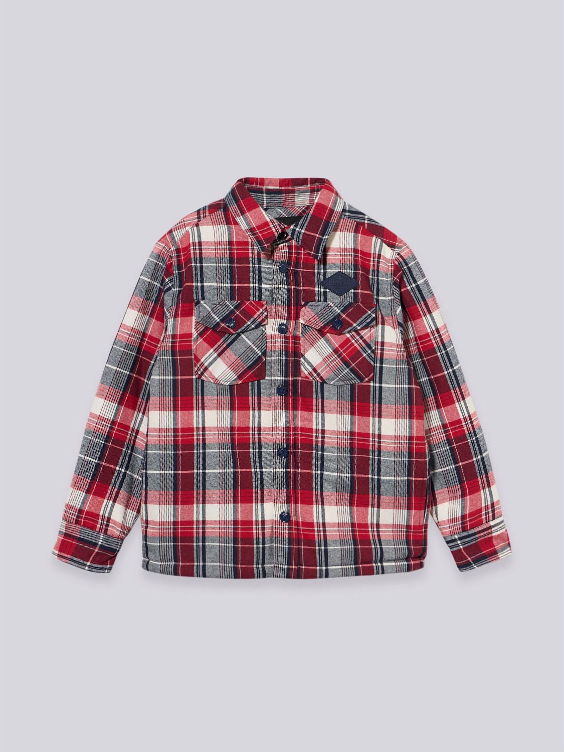 REPLAY RIDER JACKET WITH CHEQUERED PATTERN SB8219.050.52838 WHITE/ BLUE/ RED SQUARES 1