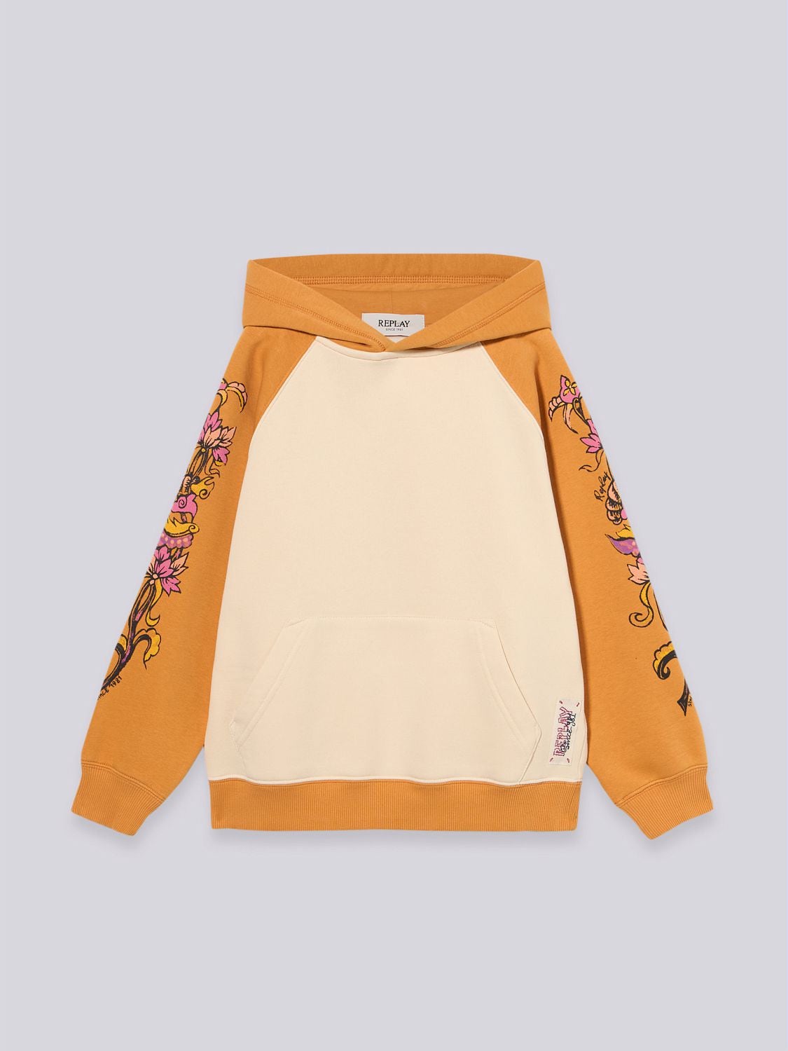 REPLAY SWEATSHIRT WITH FLOWER PRINT SG2442.050.23978 CORK 1