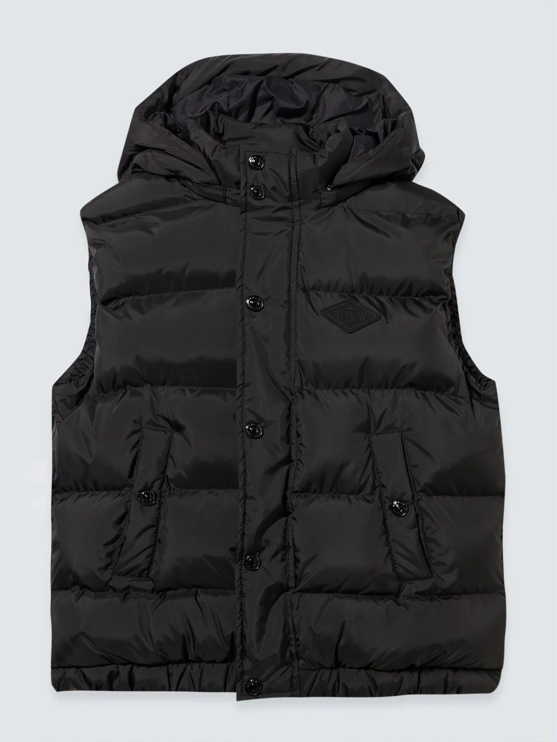 REPLAY PADDED HOODED VEST SB91I3.000.723H9 BLACK 1
