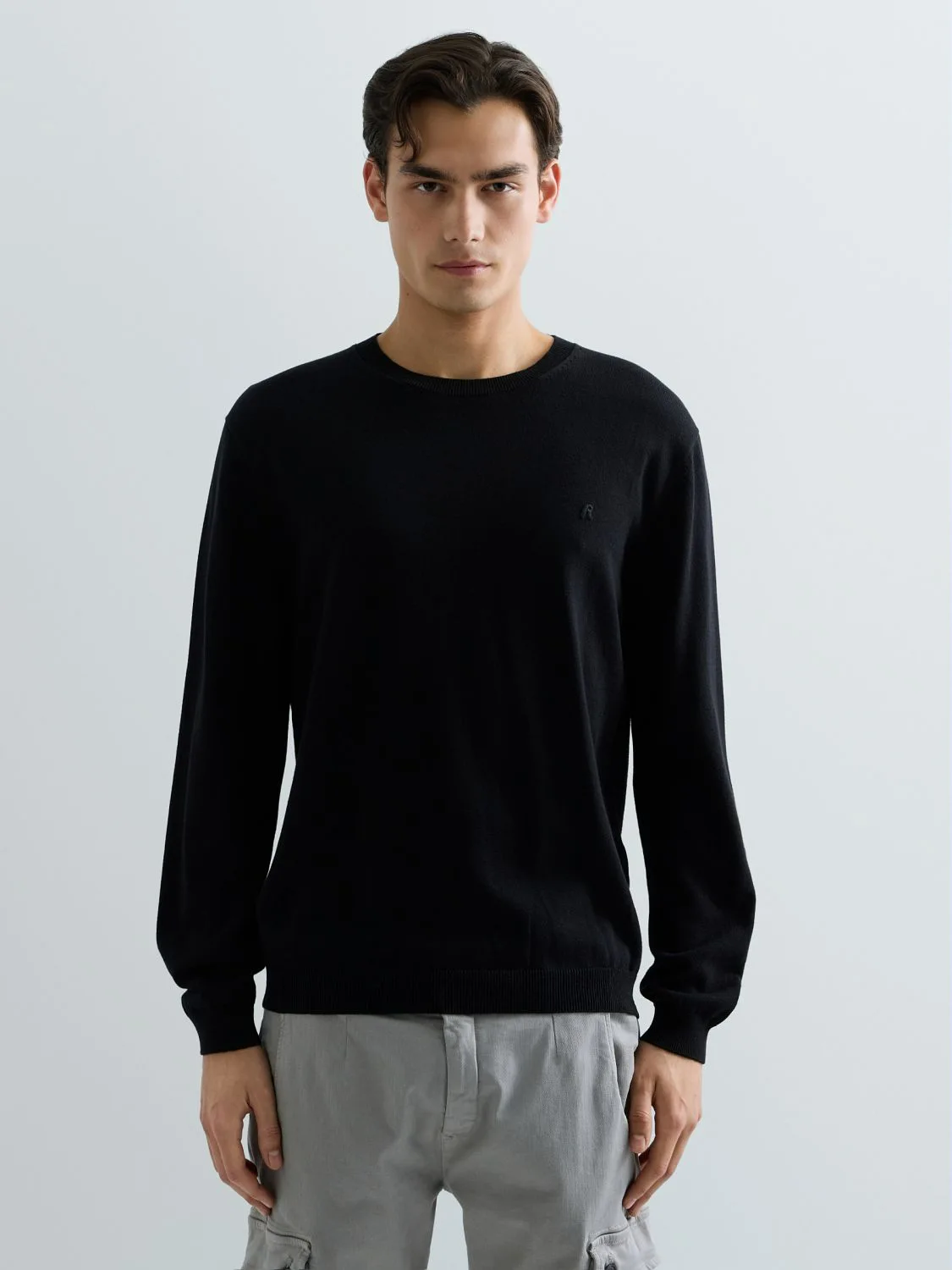 REPLAY PULLOVER IN COTONE CON RICAMO R UK4851.000.G22578 BLACK 2