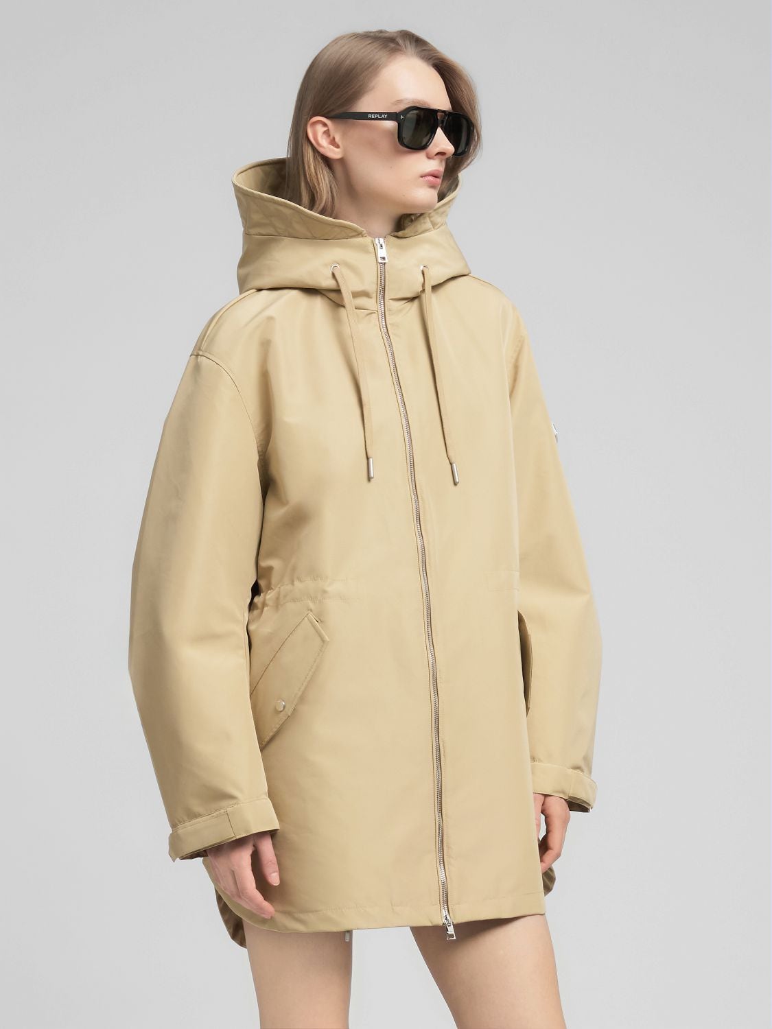 REPLAY GIUBBOTTO COMFORT FIT CON CAPPUCCIO W7904 .000.85274 STONE IVORY 2