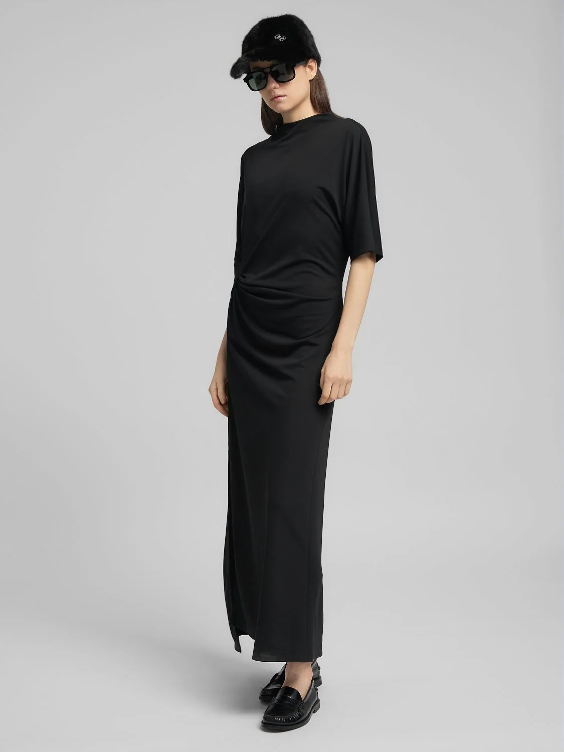 REPLAY LONG DRESS WITH MAXI-SLIT W9179 .000.23954 BLACK 1