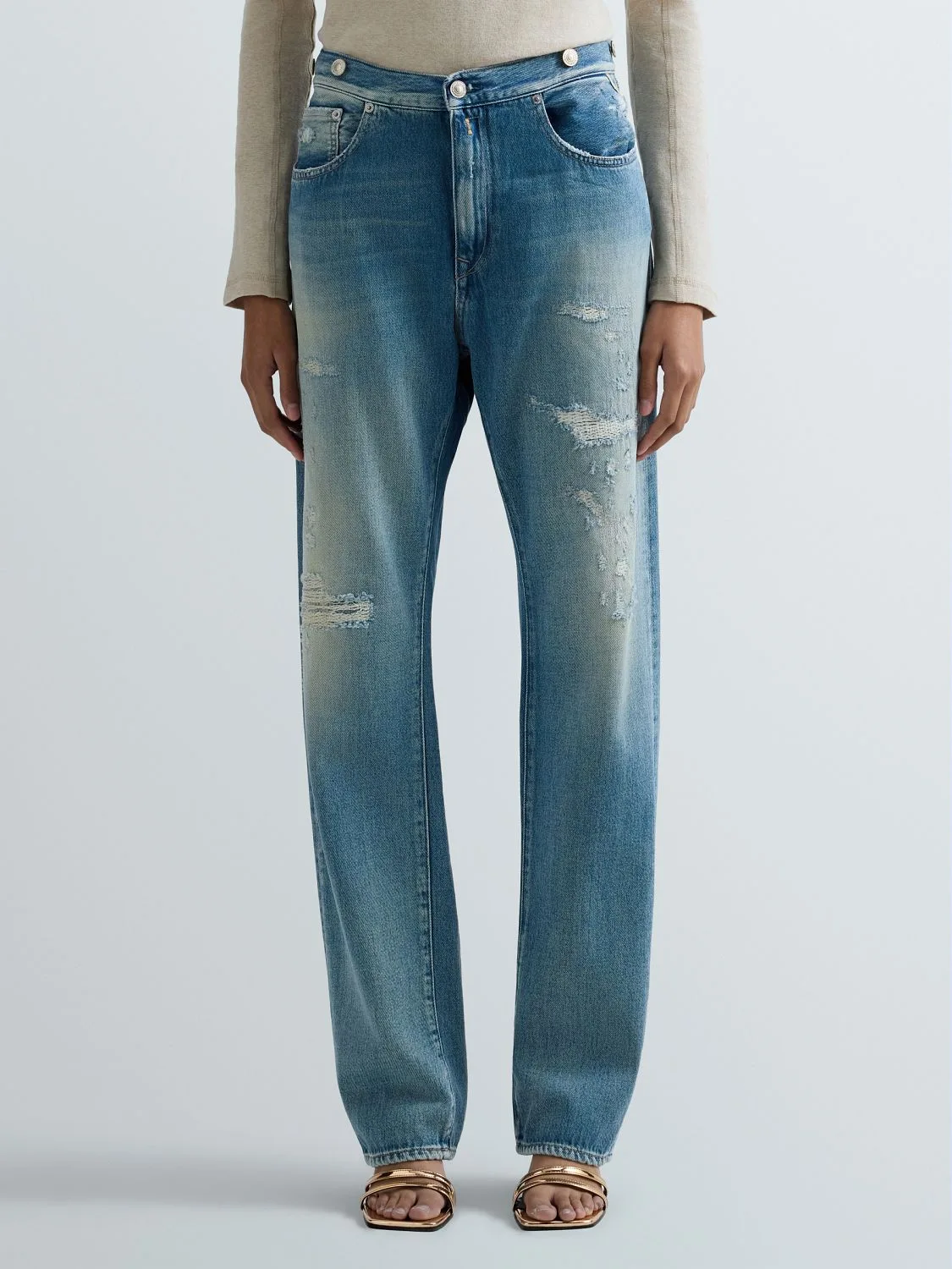 REPLAY HALIA RELAXED STRAIGHT-FIT JEANS WA546 .000.940197R LIGHT BLUE 2