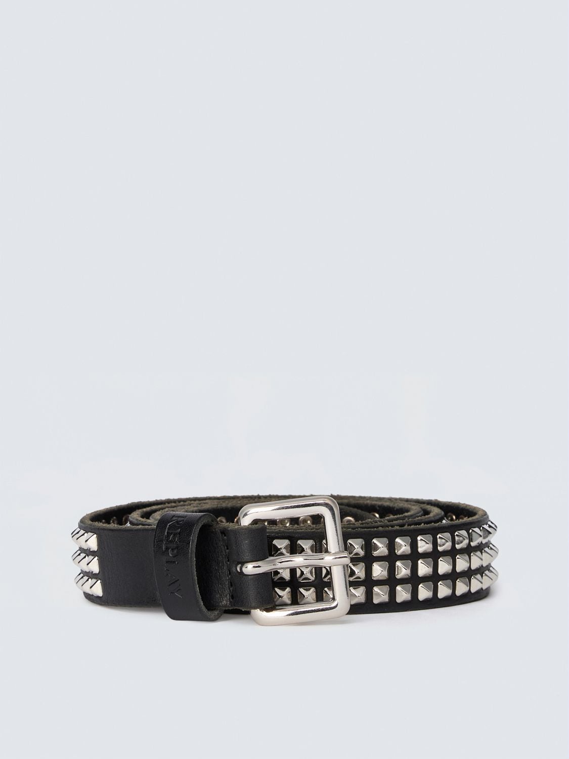 REPLAY STUDDED LEATHER BELT AX0071.000.A7243P BLACK 1