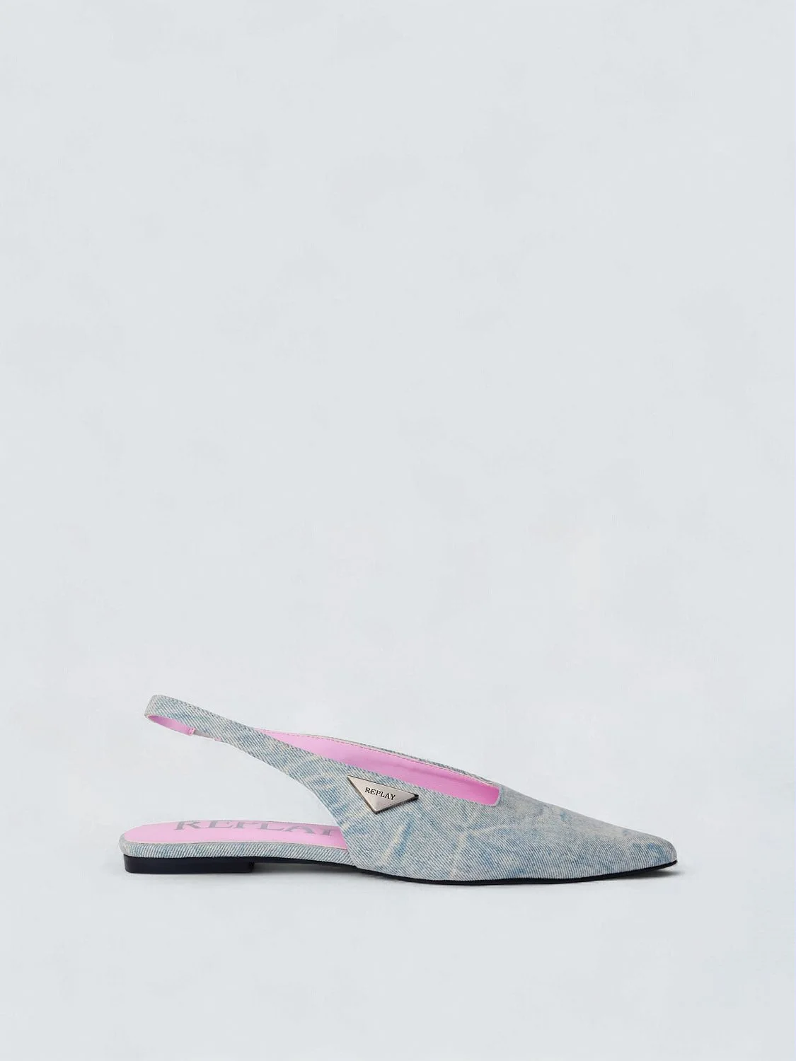 REPLAY VIVIANE DENIM SLINGBACK BALLET FLATS GWB25 .000.C0001T DENIM 1
