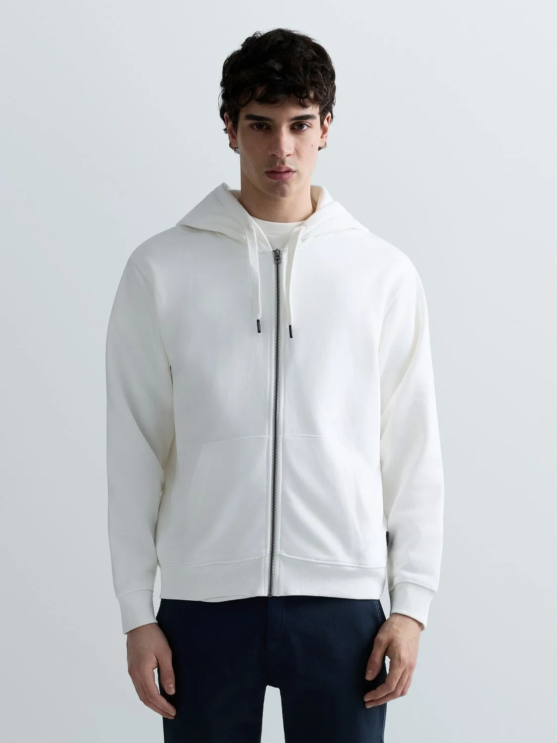 REPLAY FULL-ZIP HOODY M3105 .000.23832 NATURAL WHITE 2