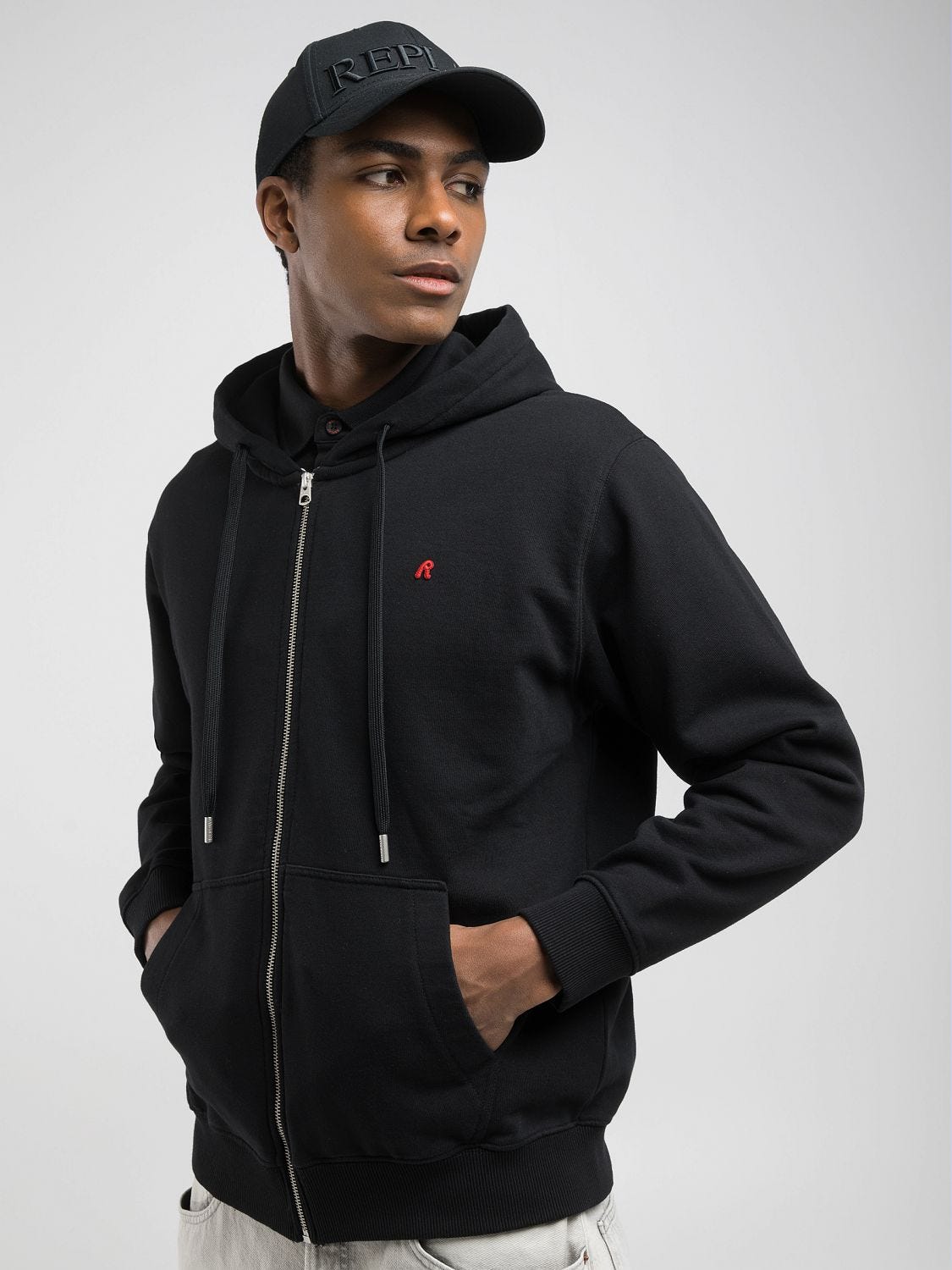 ALL BLACKS × REPLAY ブラックデニムトレンチコート