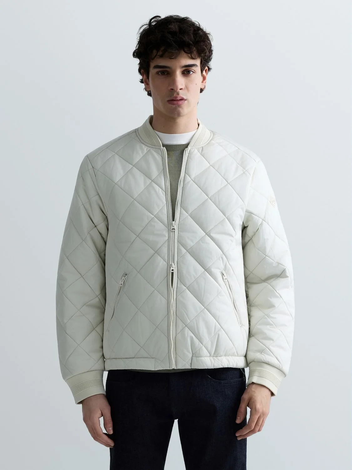 REPLAY REGULAR-FIT QUILTED JACKET M8473 .000.85312 SNOW WHITE 2