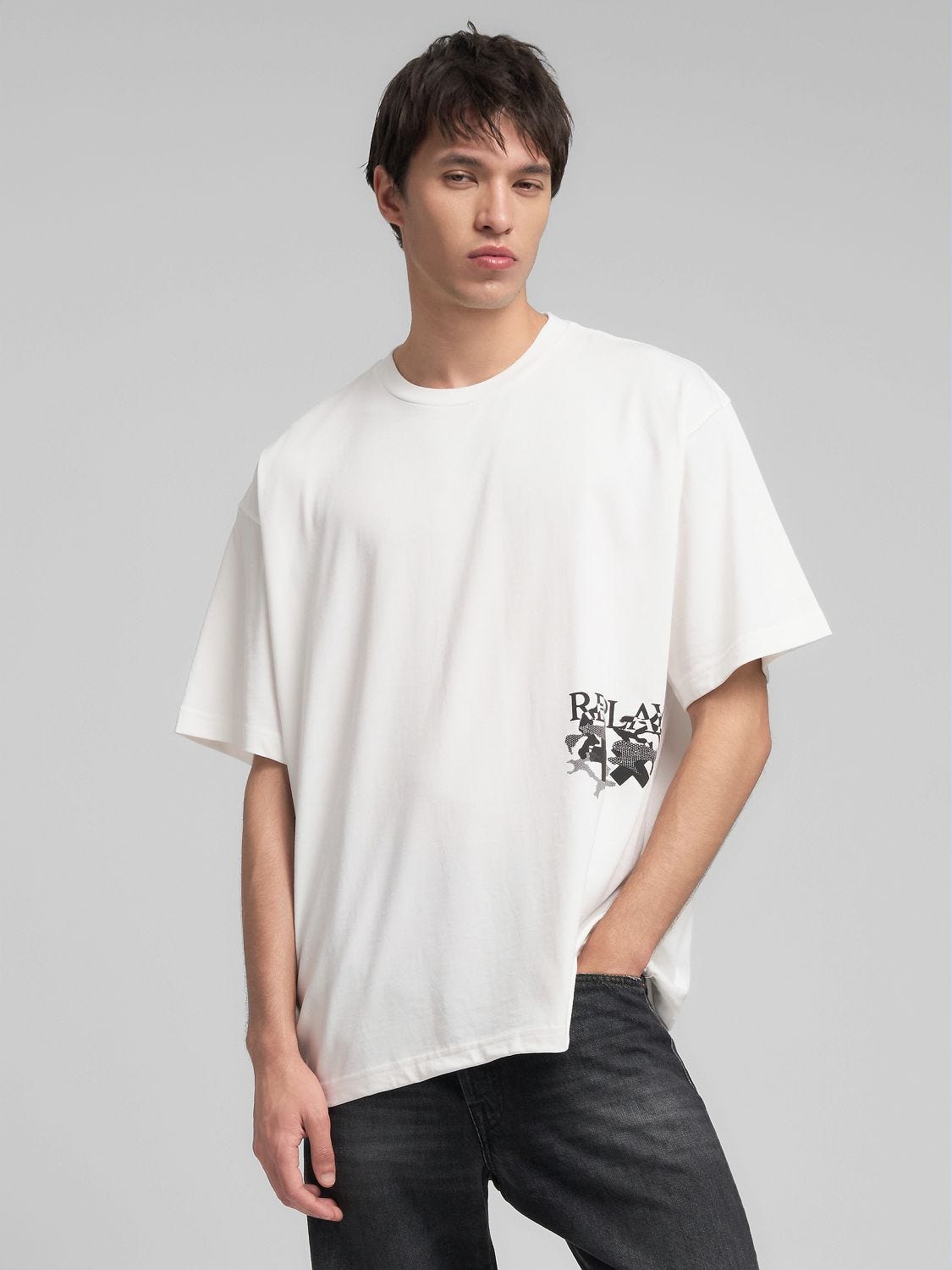 Jersey t-shirt with r embroidery Electric blue | Replay Jeans
