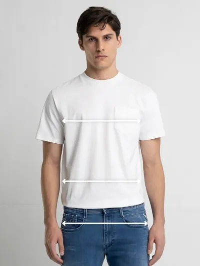Jersey crew-neck t-shirt with embroidery Natural white