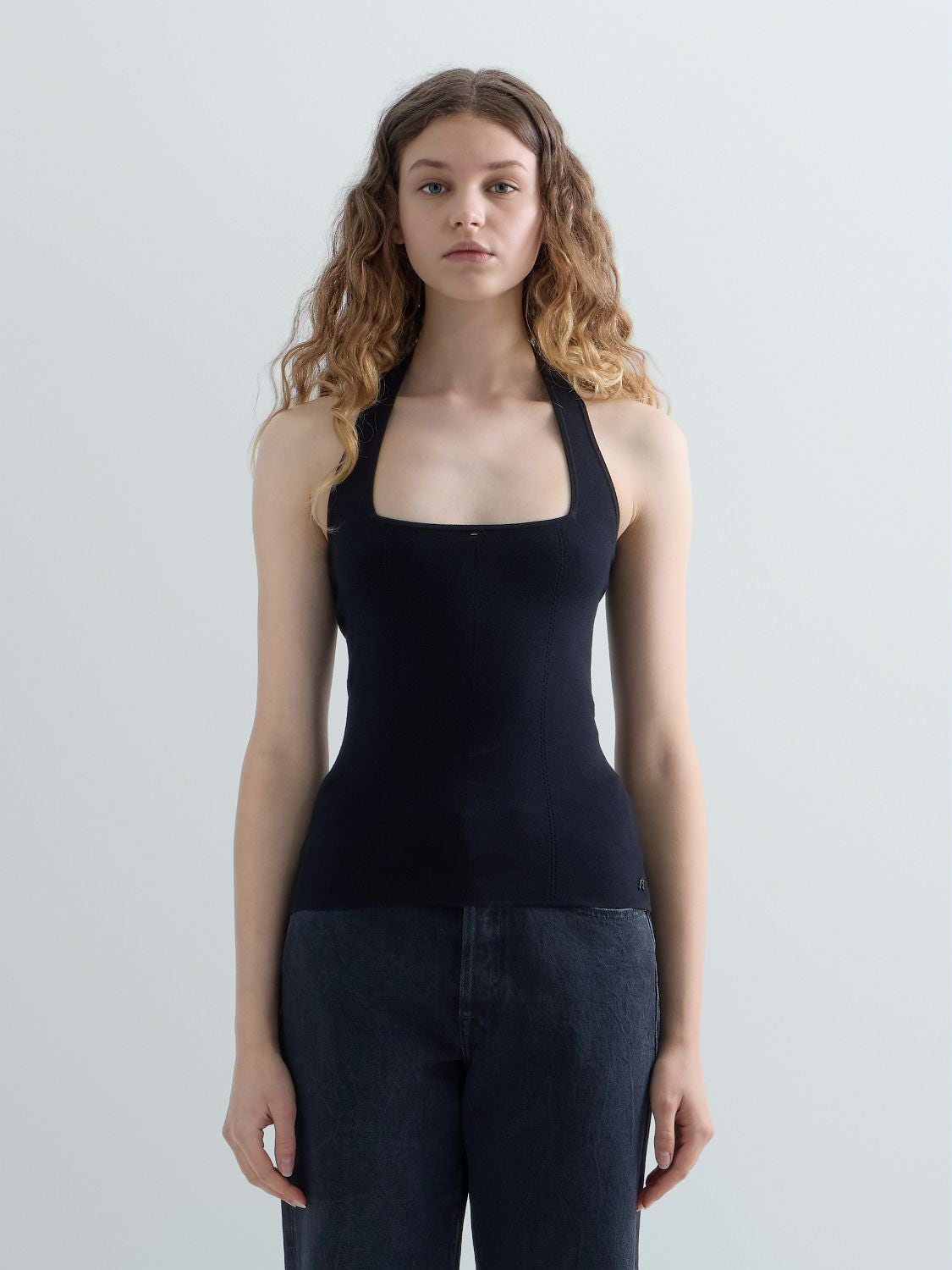 REPLAY KNIT HALTERNECK TOP DK4214.000.G23778 BLACK 2