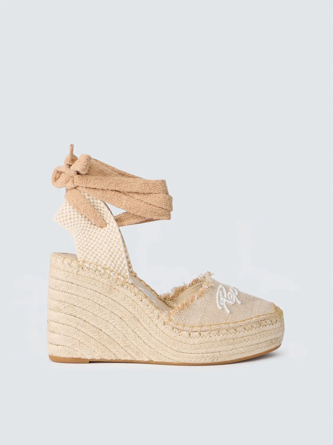 REPLAY JESS PLAYA WEDGE ESPADRILLE SANDALS GWP4G .000.C0043T BEIGE 1