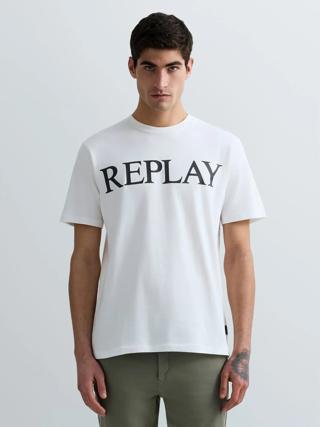 REPLAY JERSEY-T-SHIRT MIT LOGOPRINT M3099 .000.2660 NATURAL WHITE 2