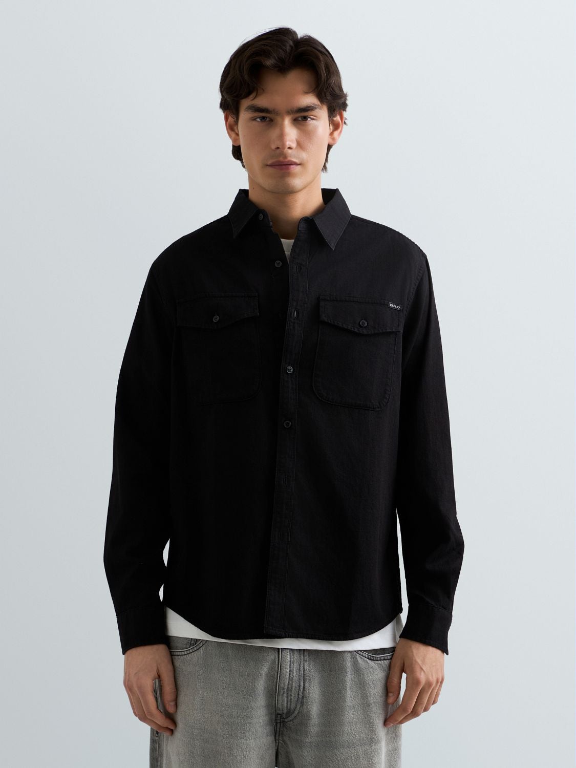 REPLAY HEMD AUS BLACK DENIM M4124 .000.862 B02 BLACK 2